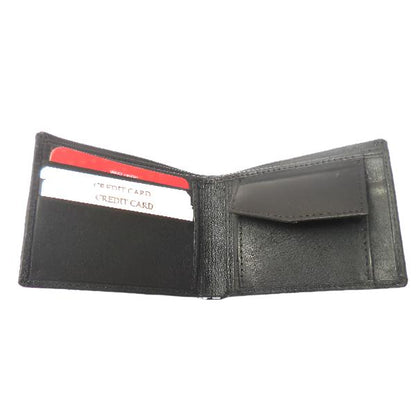 Compact Black Leather Wallet - LeatherADDA.COM