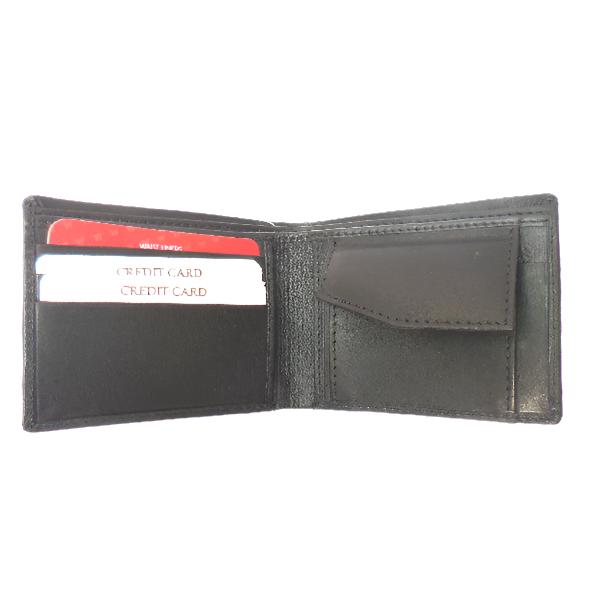 Compact Black Leather Wallet - LeatherADDA.COM