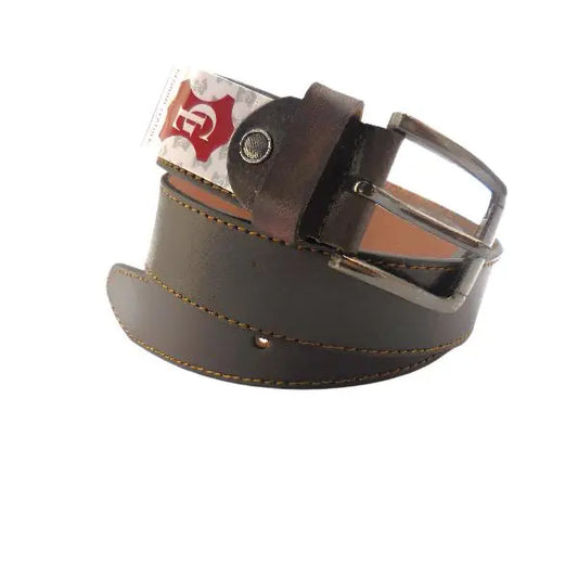 Rough Vintage Brown Side Stitch Belt - LeatherADDA.COM